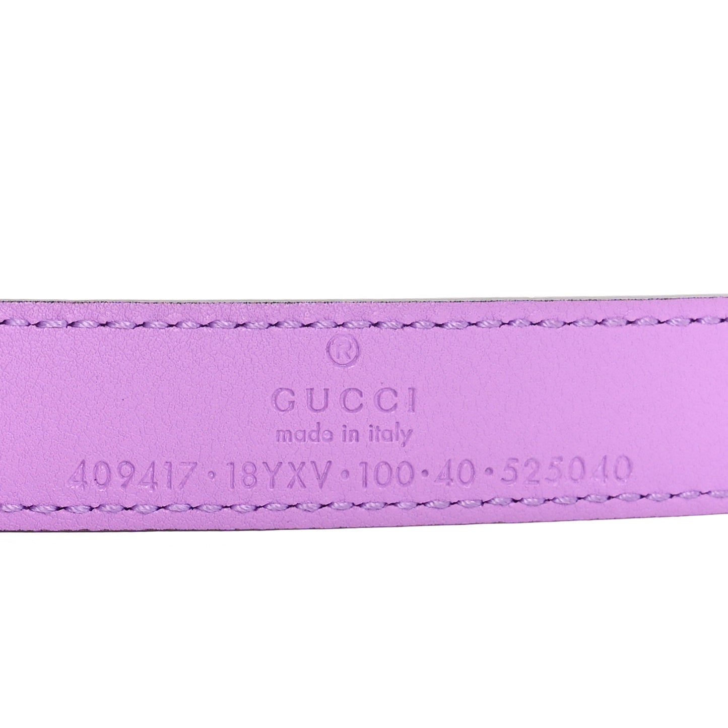 Azalea Calfskin Enamel Monochrome Double G 20mm Belt 100 40 Wisteria Chic