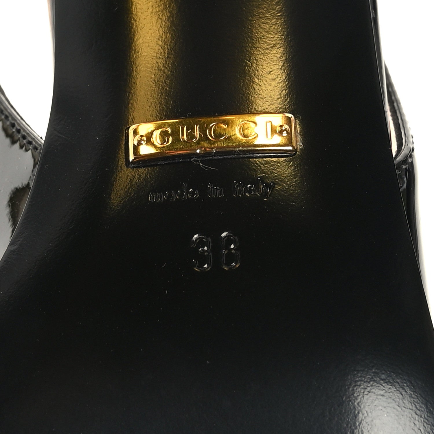 Gucci Patent Horsebit 75mm Slingback Pumps 38 Black 6 of 7