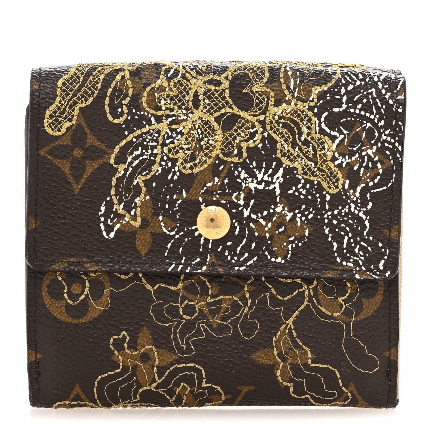 Louis Vuitton Monogram Dentelle Elise Wallet Gold 1 of 9