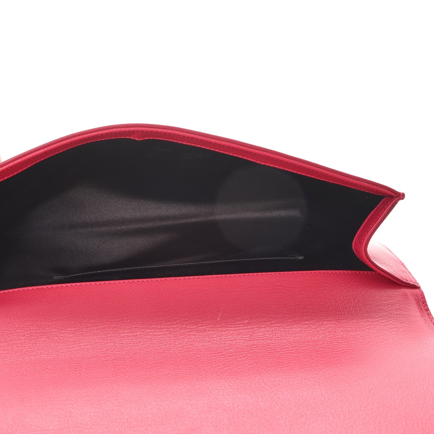 Saint Laurent Calfskin Monogram Large Belle De Jour Clutch Lipstick Fuchsia 5 of 9