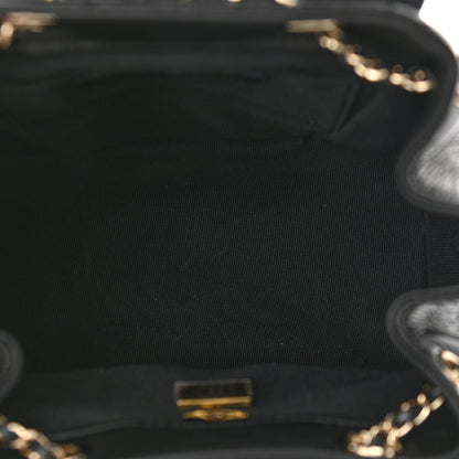 Chanel Glazed Aged Calfskin Quilted Small Duma Drawstring Backpack Black 5 of 12