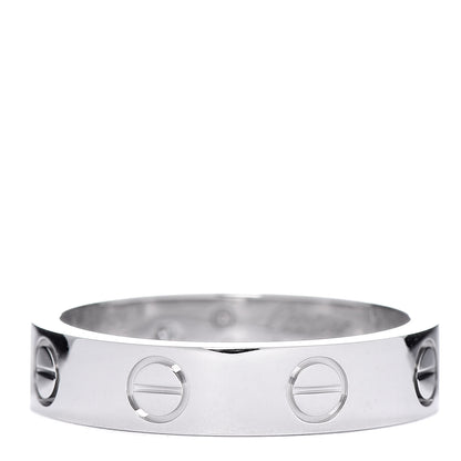 Cartier 18K White Gold Diamond 3.5mm LOVE Wedding Band Ring 48 4.5 3 of 5