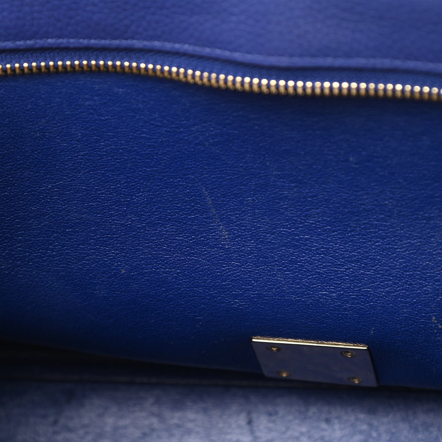 Drummed Calfskin Suede Small Trapeze Indigo