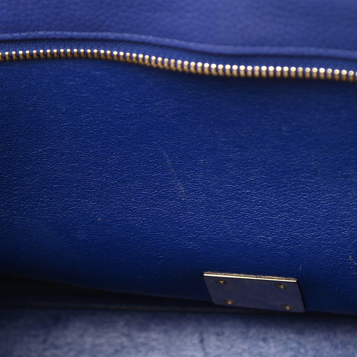 Celine Drummed Calfskin Suede Small Trapeze Indigo 15 of 22