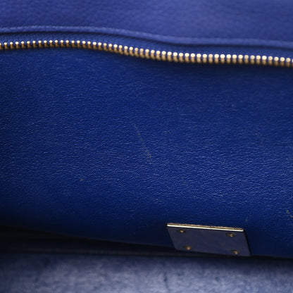 Celine Drummed Calfskin Suede Small Trapeze Indigo 15 of 22