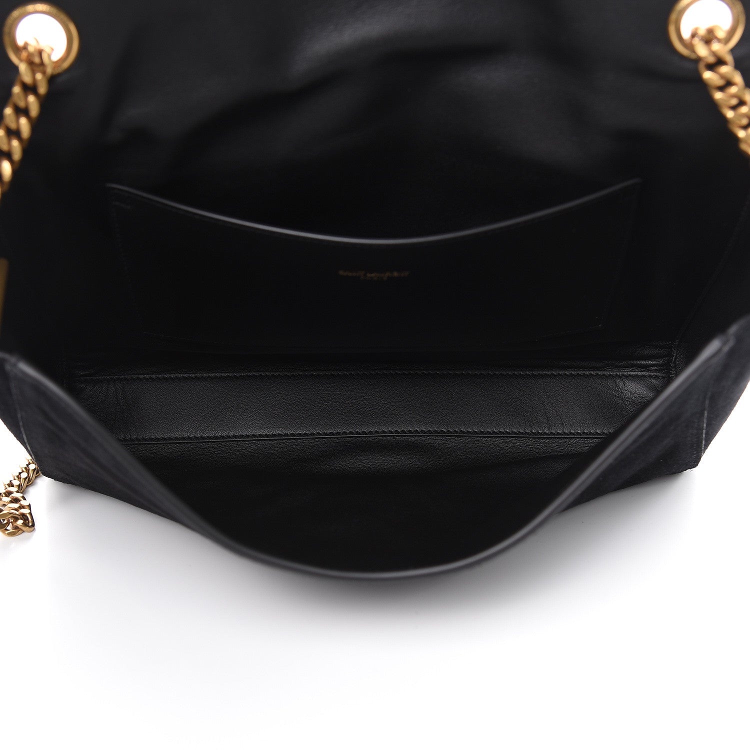 Saint Laurent Smooth Calfskin Suede Medium Reversible Monogram Kate Satchel Black 5 of 8