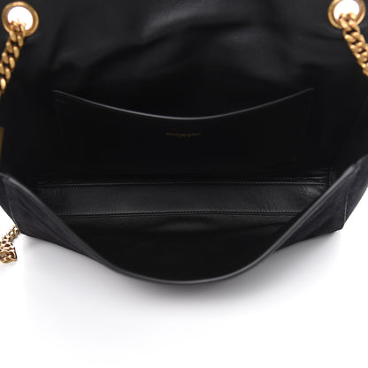 Saint Laurent Smooth Calfskin Suede Medium Reversible Monogram Kate Satchel Black 5 of 8
