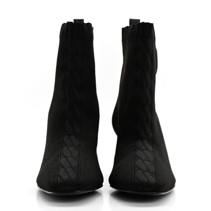 Hermes Knit Calfskin Volver 60 Ankle Boots 37.5 Black 2 of 8