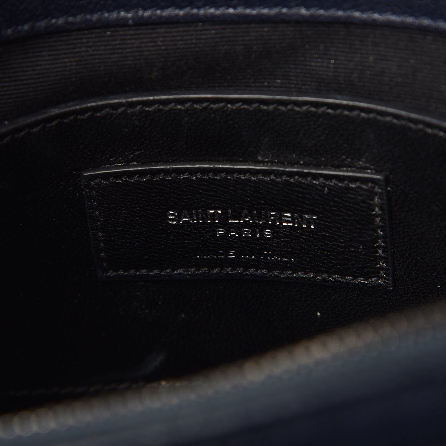 Sheepskin Matelasse Chevron Monogram Medium College Bag Deep Marine