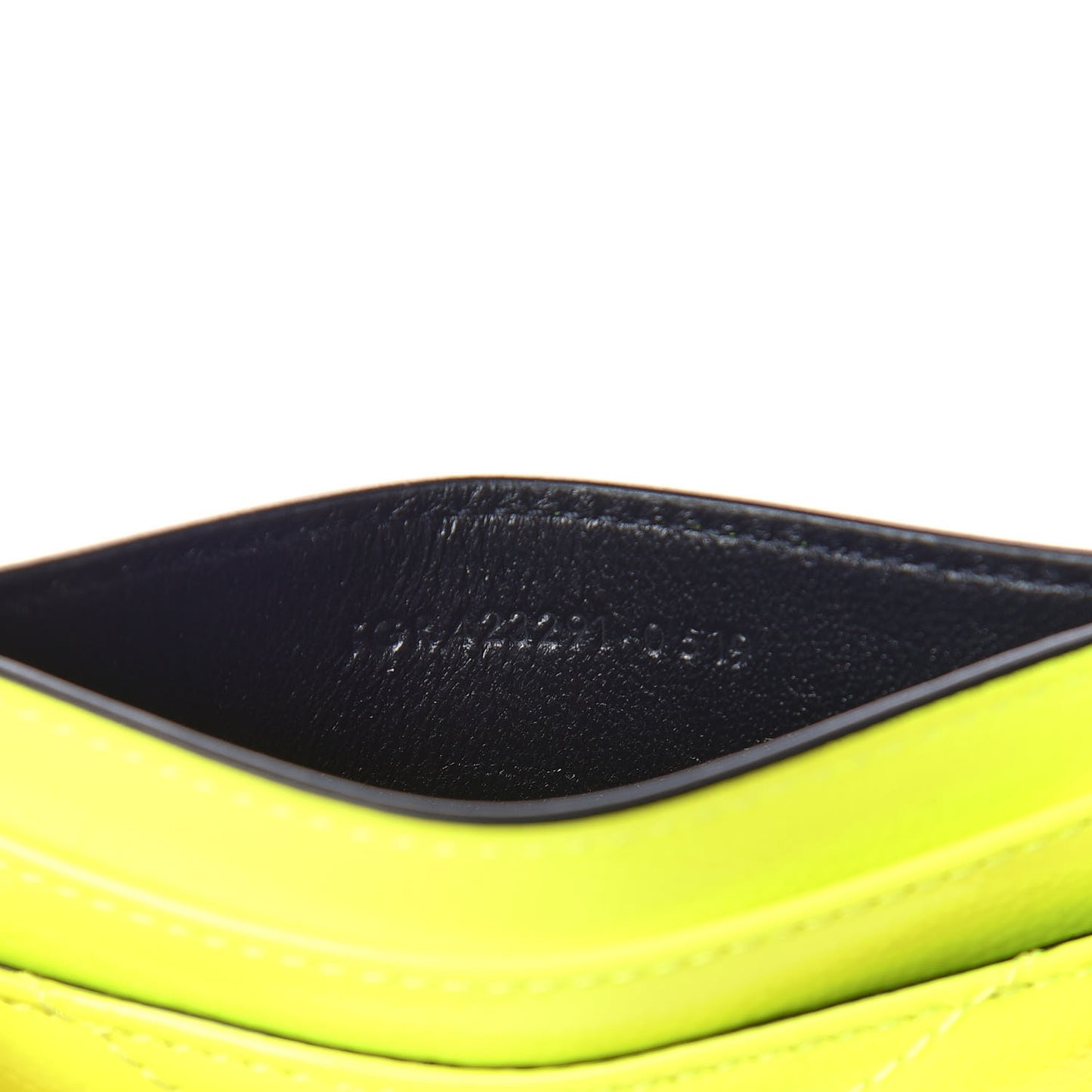 Patent Grain De Poudre Matelasse Chevron Monogram Credit Card Case Neon Yellow
