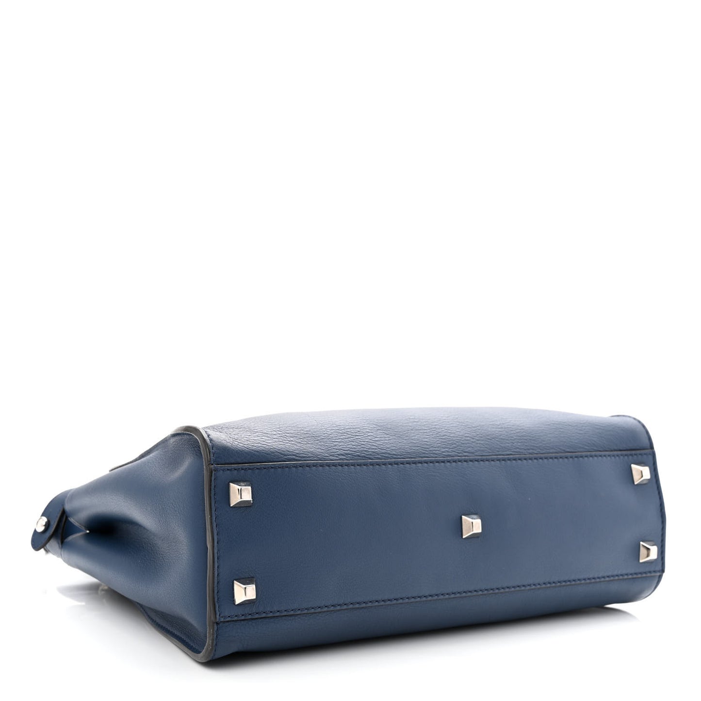 Vitello Seta Studded Medium Peekaboo Iconic Satchel Blue