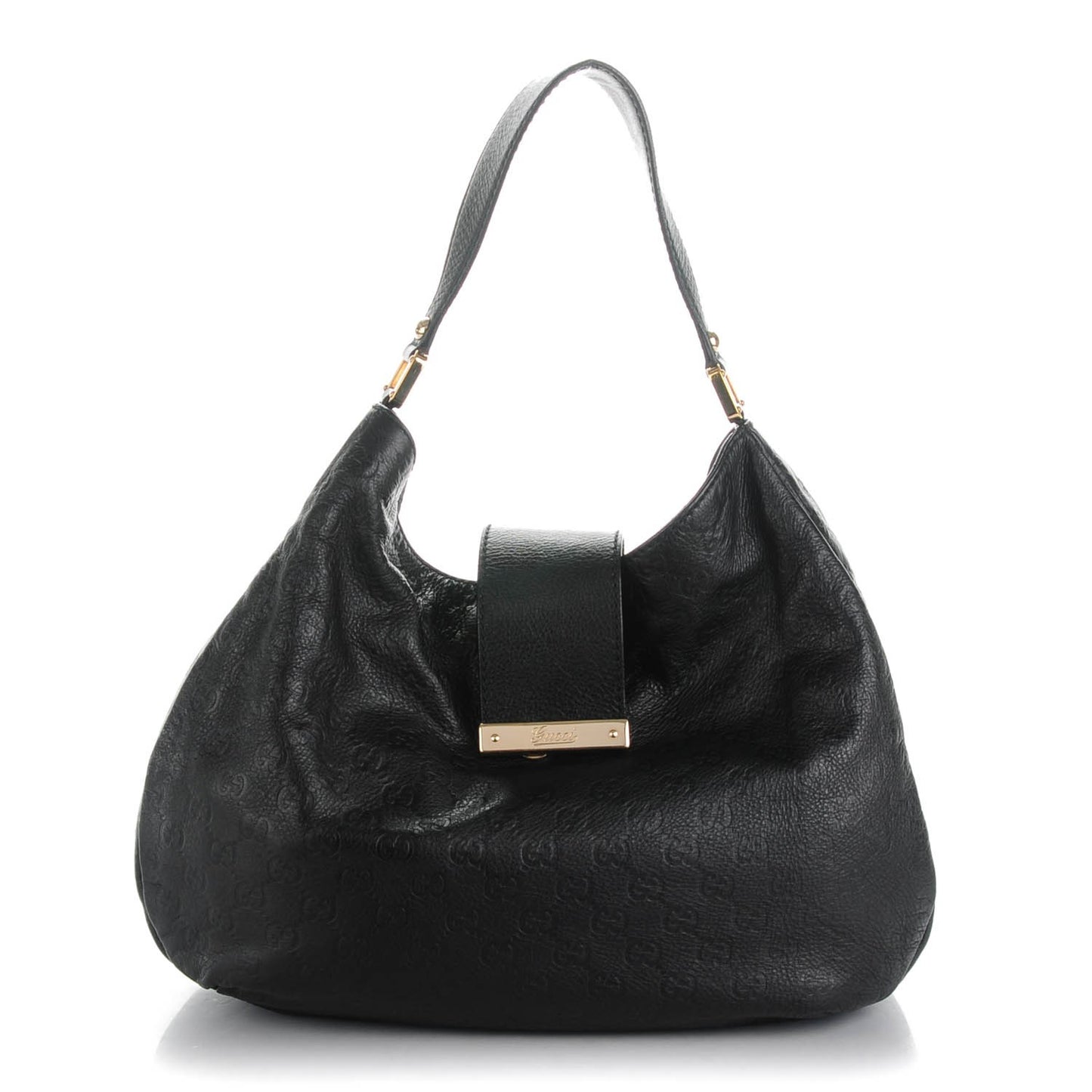 Guccissima Large New Ladies Web Hobo Black