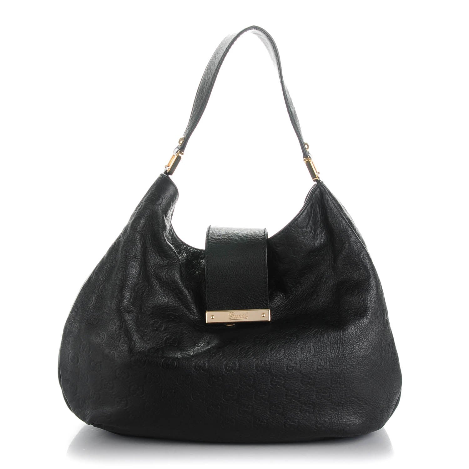 Gucci Guccissima Large New Ladies Web Hobo Black 1 of 6