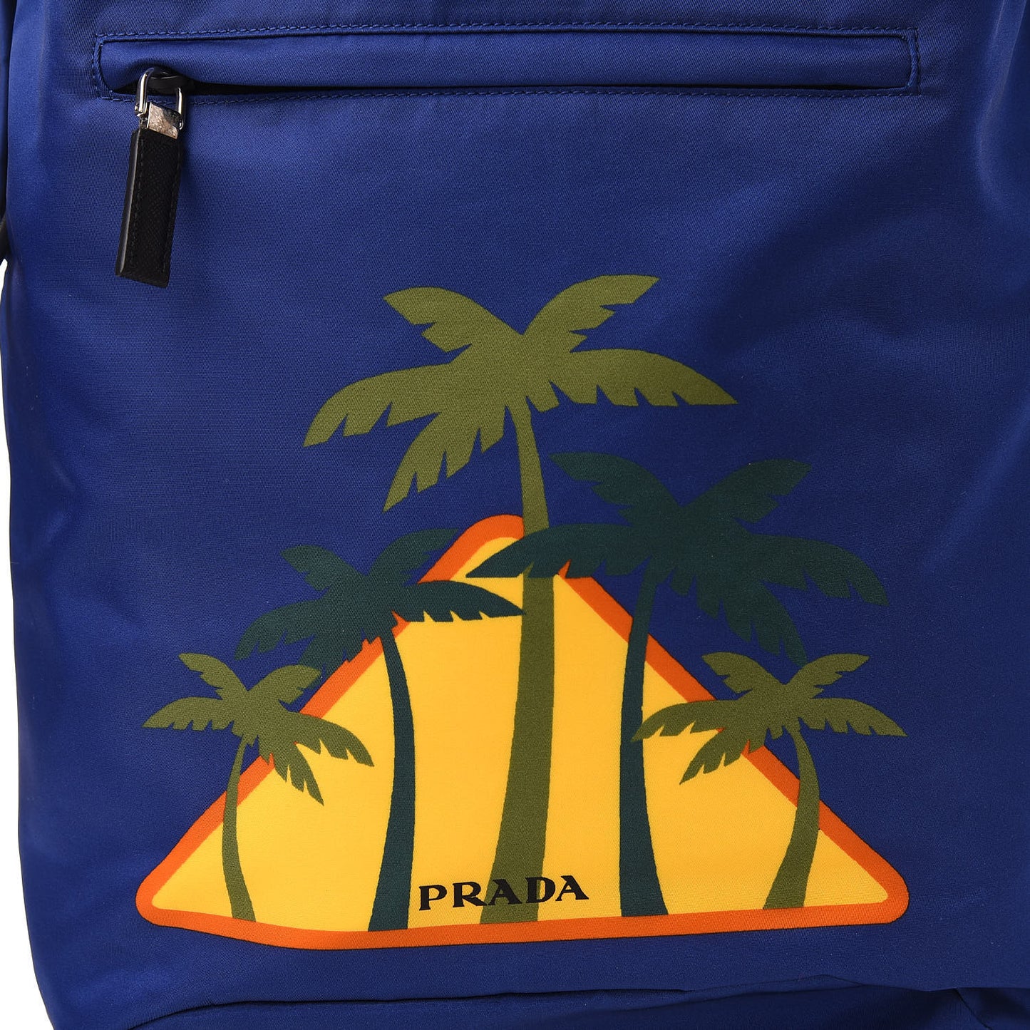 Tessuto Nylon Palm Tree Print Day Backpack Bluette