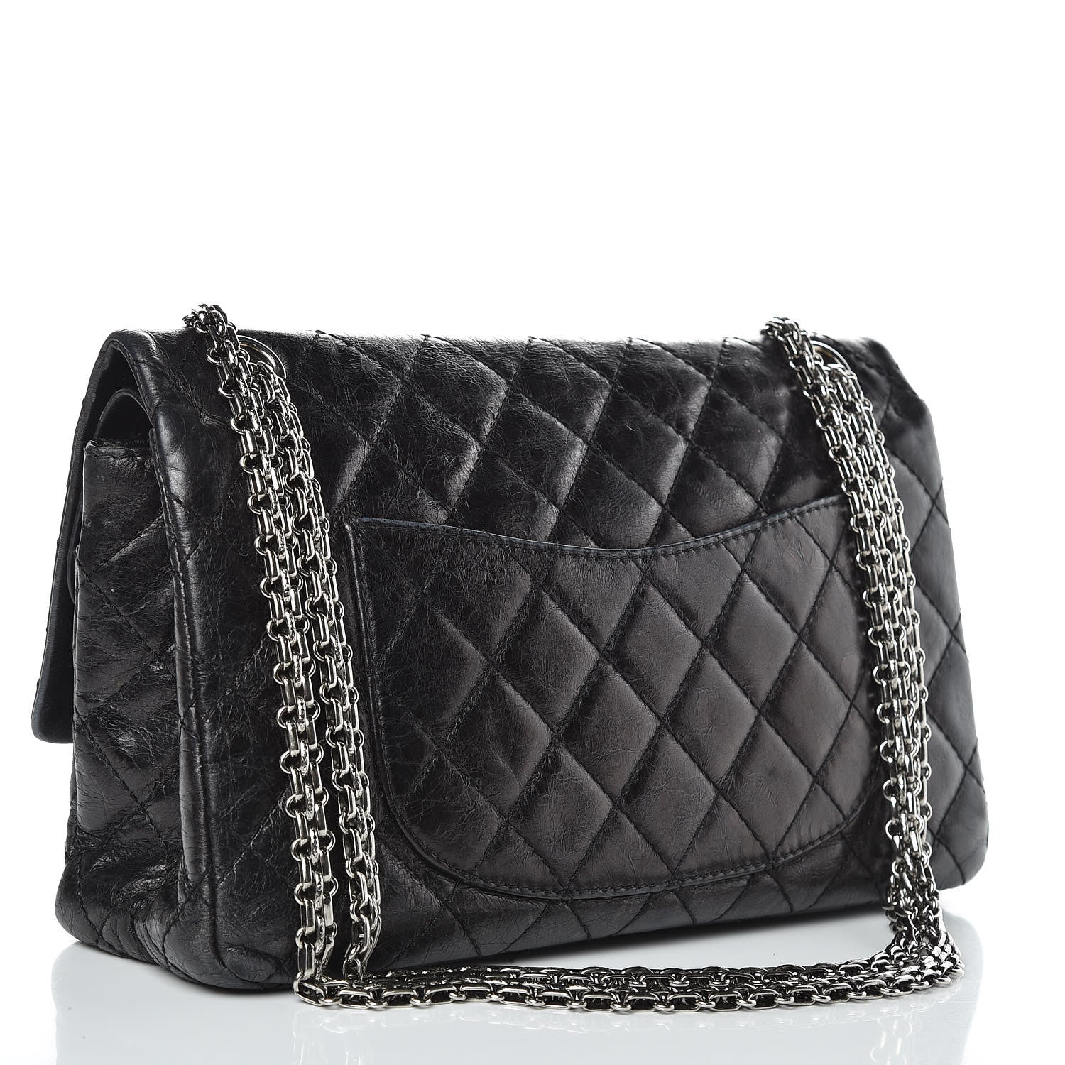 Chanel Metallic Aged Calfskin Quilted 2.55 Reissue 226 Flap Black 4 of 16