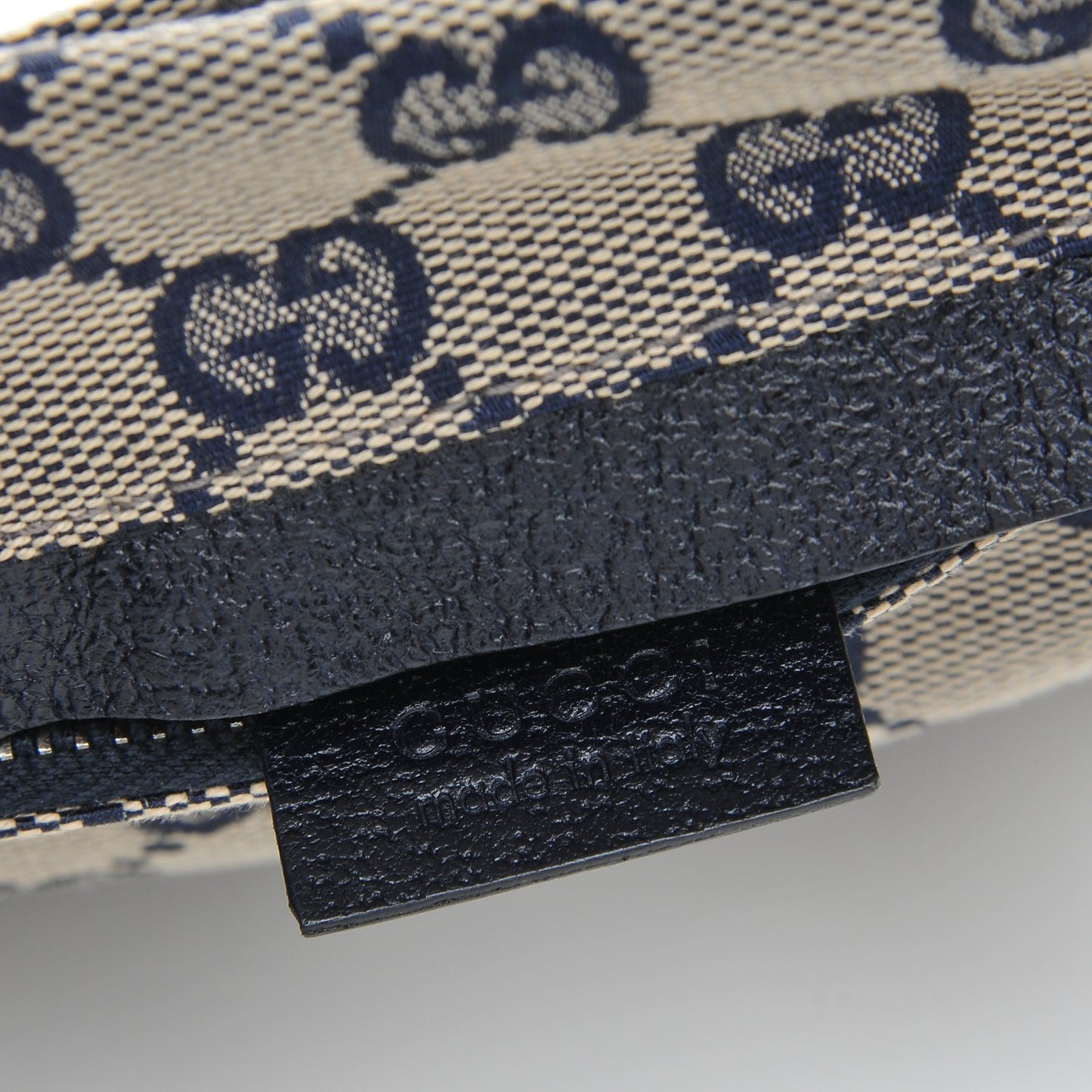 GG Monogram Web Double Pocket Belt Bag Navy