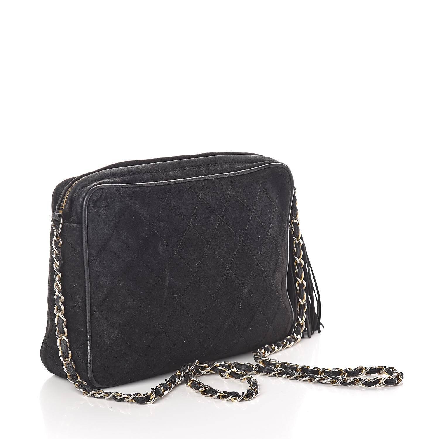 Chanel Suede CC Tassel Camera Case Black 3 of 10