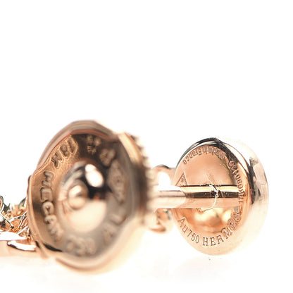 Hermes 18K Rose Gold Diamond Gambade Earrings 4 of 7