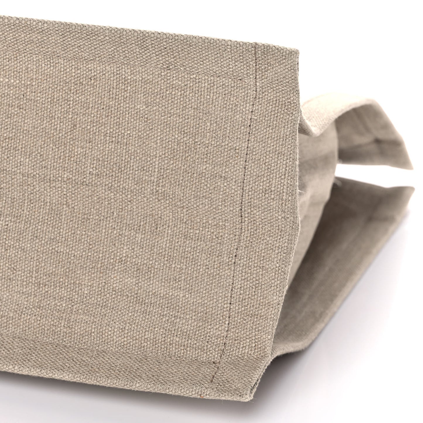 Linen Calfskin Rive Gauche North South Tote Optic White