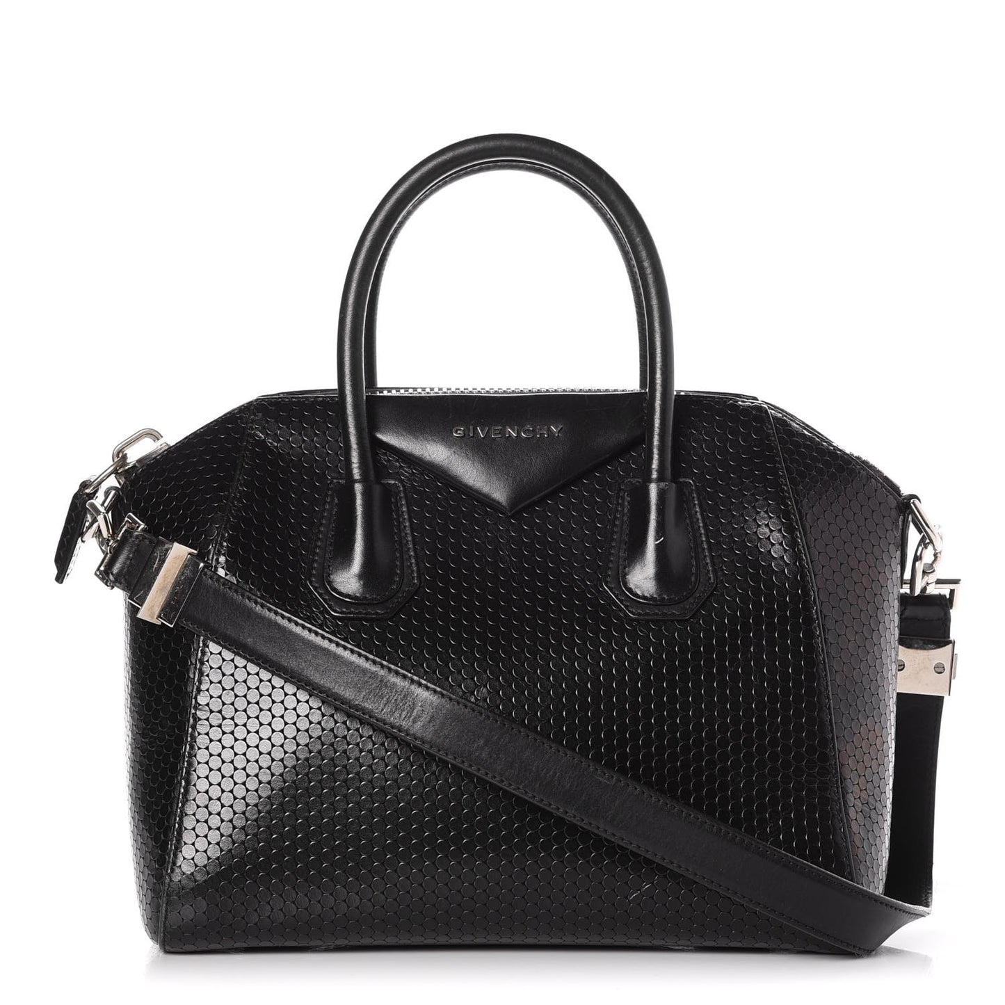 Calfskin Dot Embossed Small Antigona Black