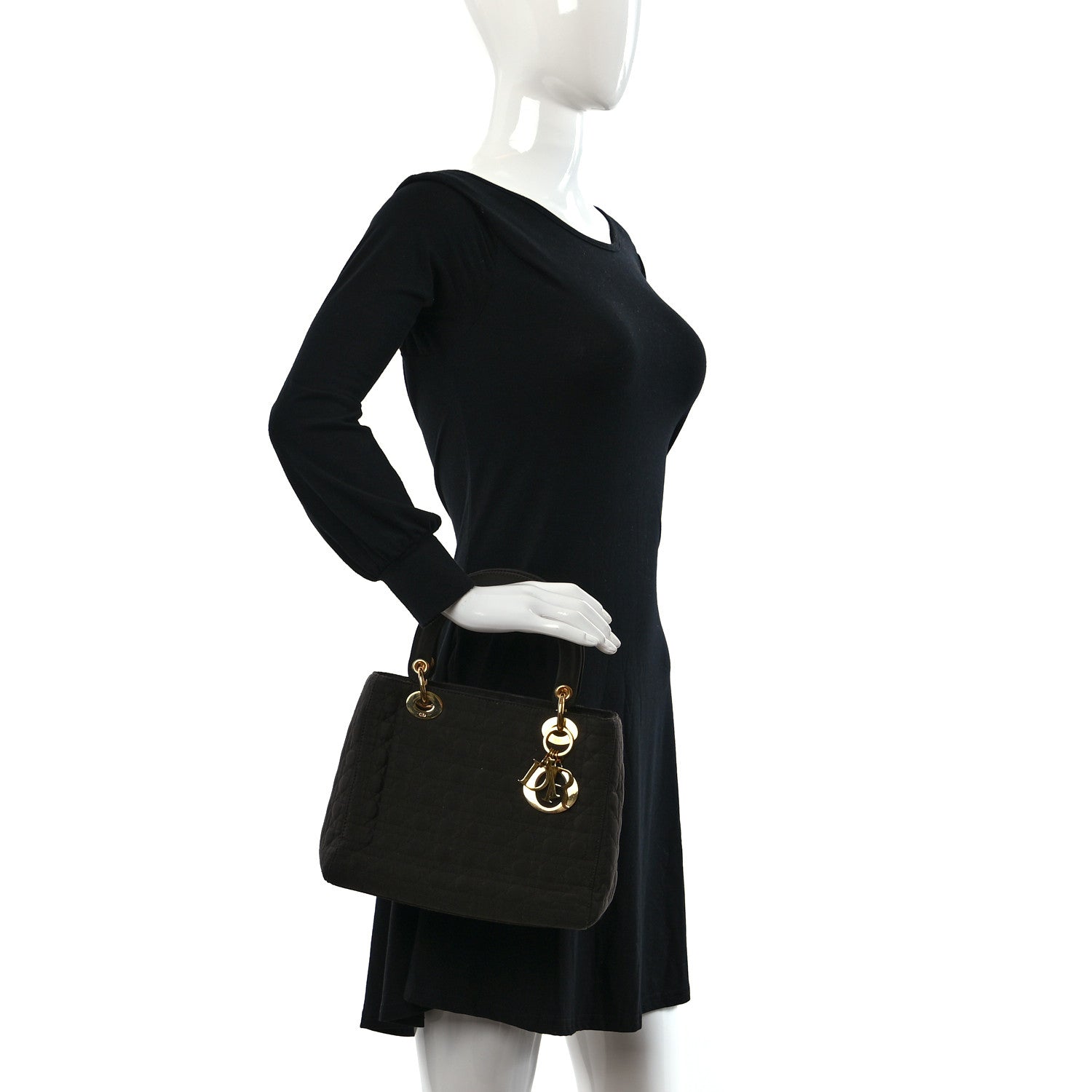 Christian Dior Nylon Cannage Medium Lady Dior Dark Brown 2 of 10