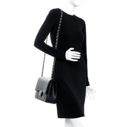 Chanel Caviar Quilted Jumbo Double Flap Black 2 of 9