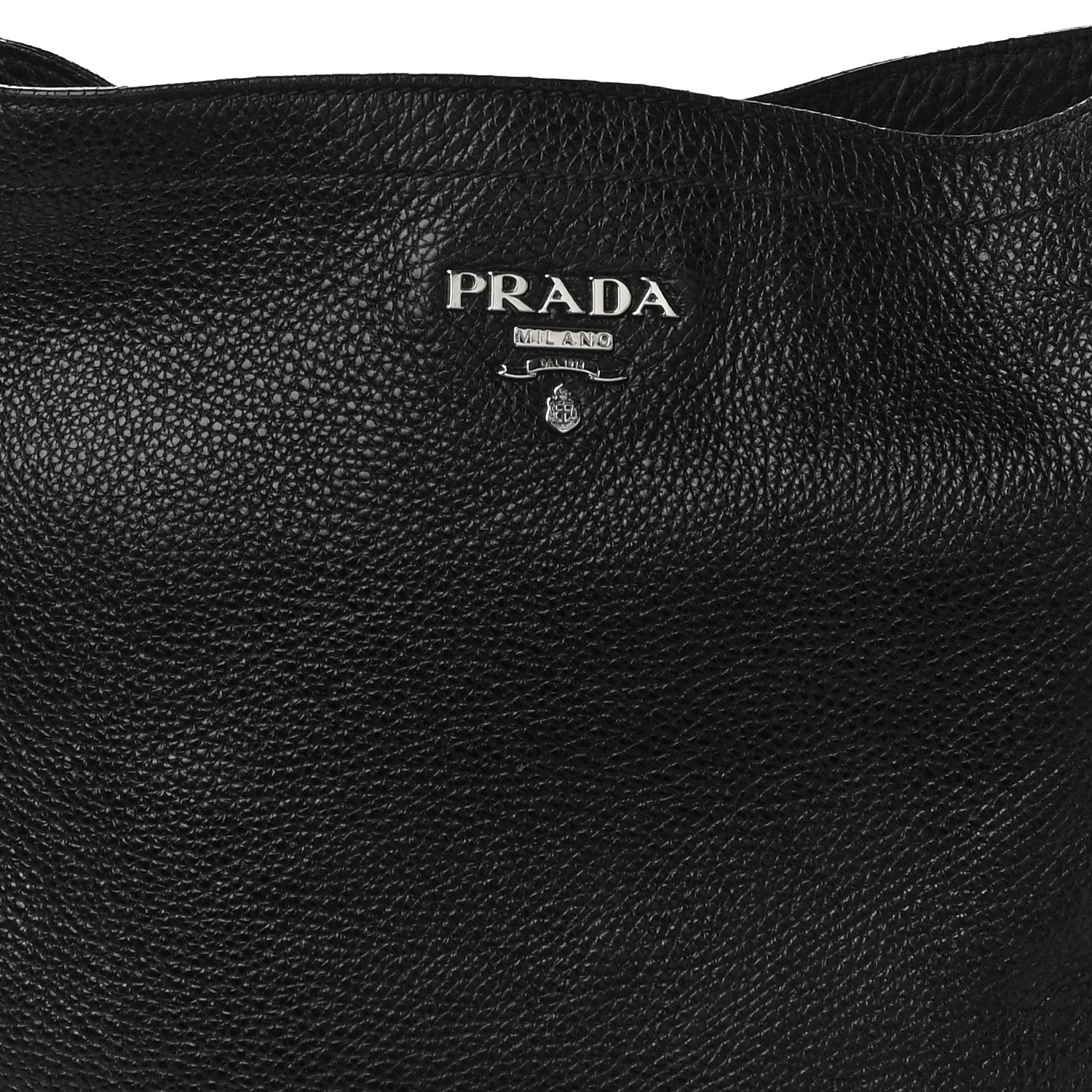 Prada Vitello Daino Side Pocket Hobo Black 6 of 11