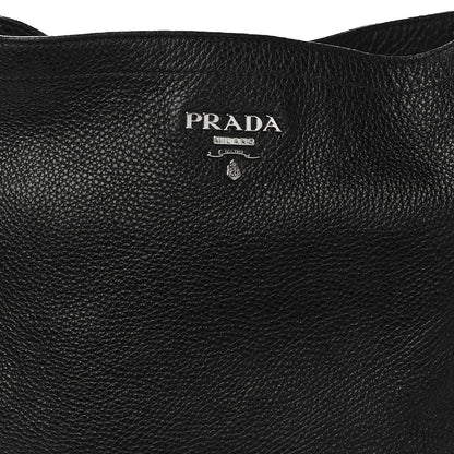 Prada Vitello Daino Side Pocket Hobo Black 6 of 11