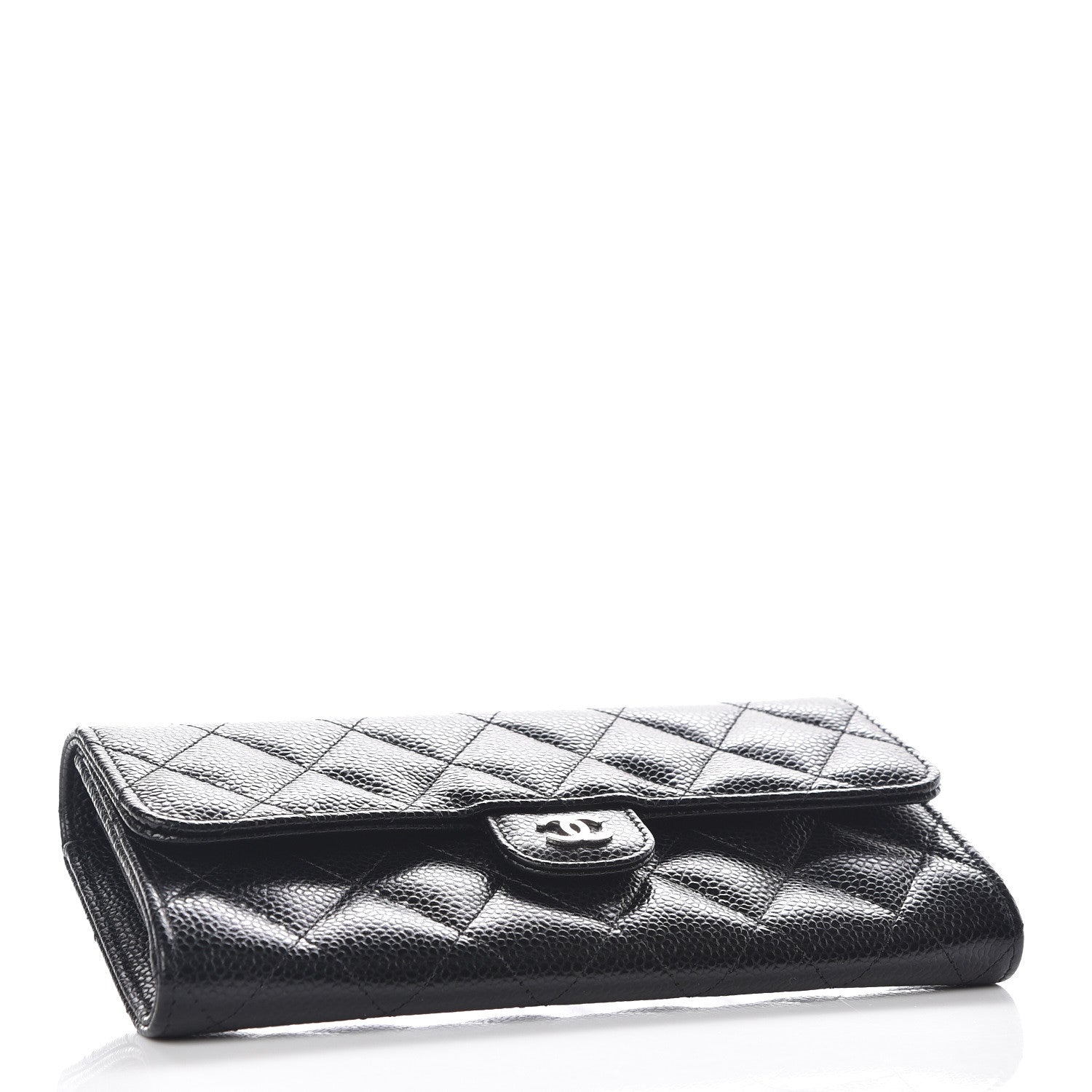 Chanel Caviar Quilted Large Gusset Flap Wallet Black 4 of 9