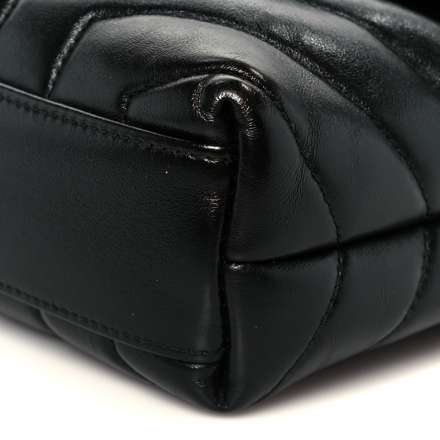 Calfskin Y Quilted Monogram Toy Loulou Crossbody Bag Black