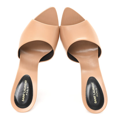 Saint Laurent Calfskin Gippy 105 Mule Sandals 40 Bisque 3 of 9
