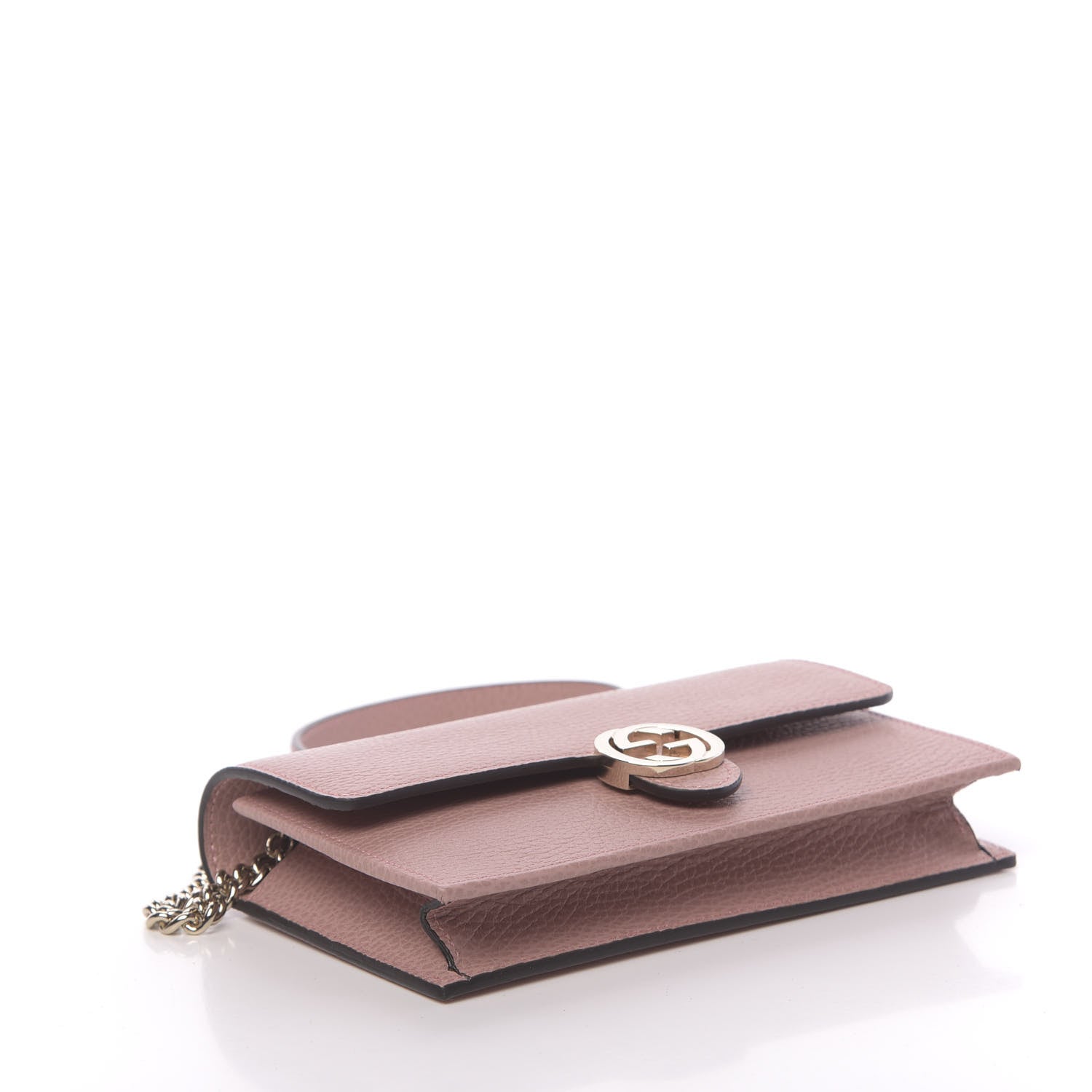 Gucci Dollar Calfskin Interlocking G Chain Wallet Soft Pink 3 of 10