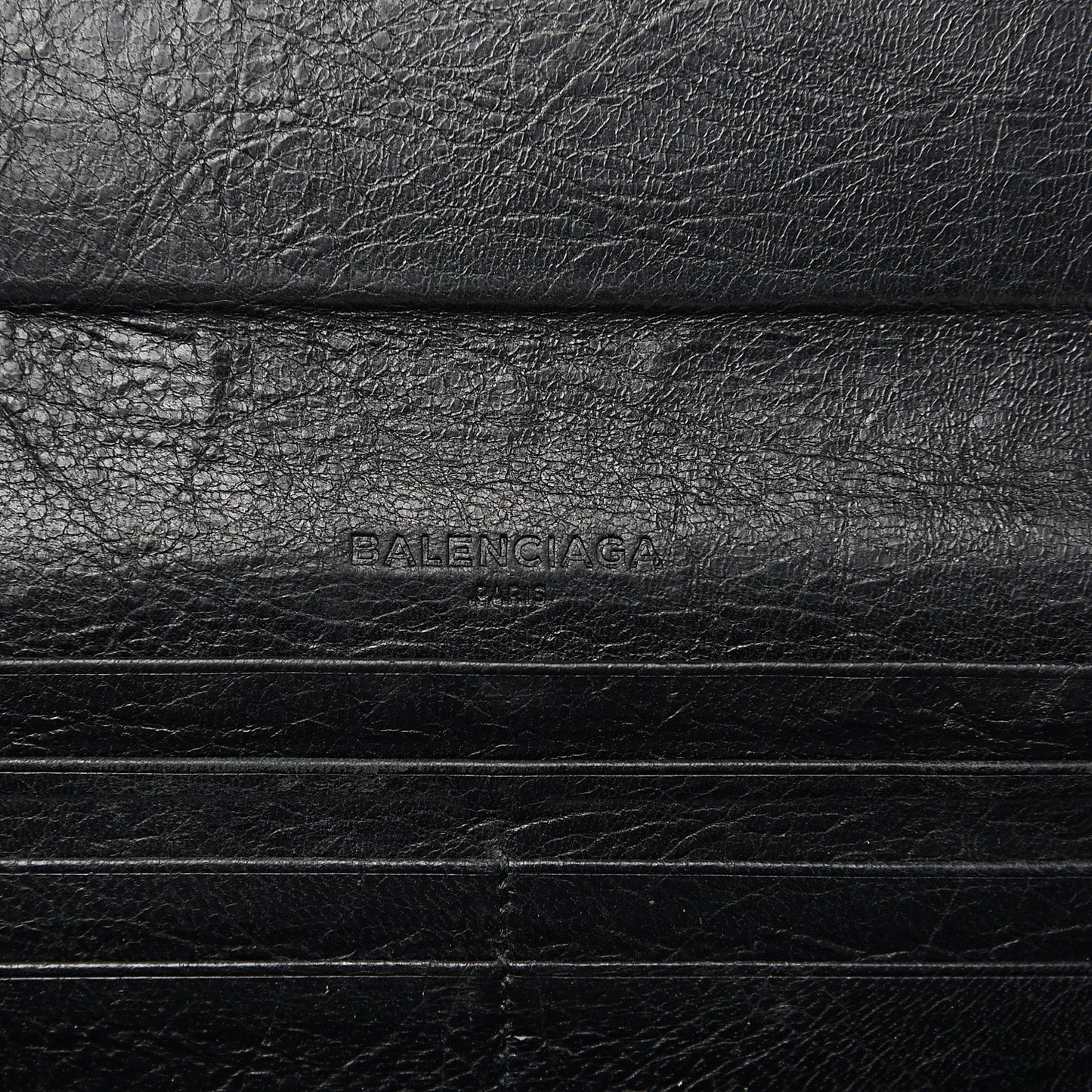 Agneau Classic Silver Hardware Money Wallet Black