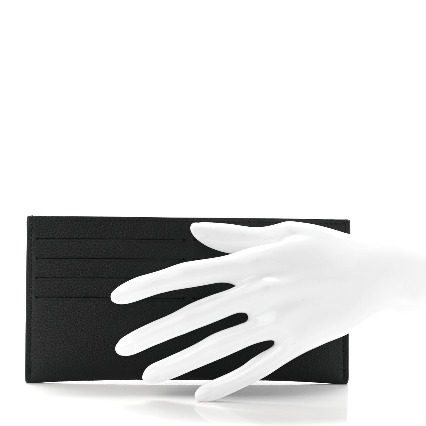 Calfskin Felicie Chain Wallet Card Holder Insert Black