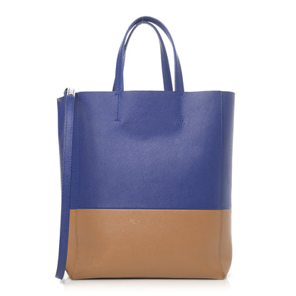 Celine Grained Calfskin Vertical Bi-Cabas Indigo Camel 1 of 4