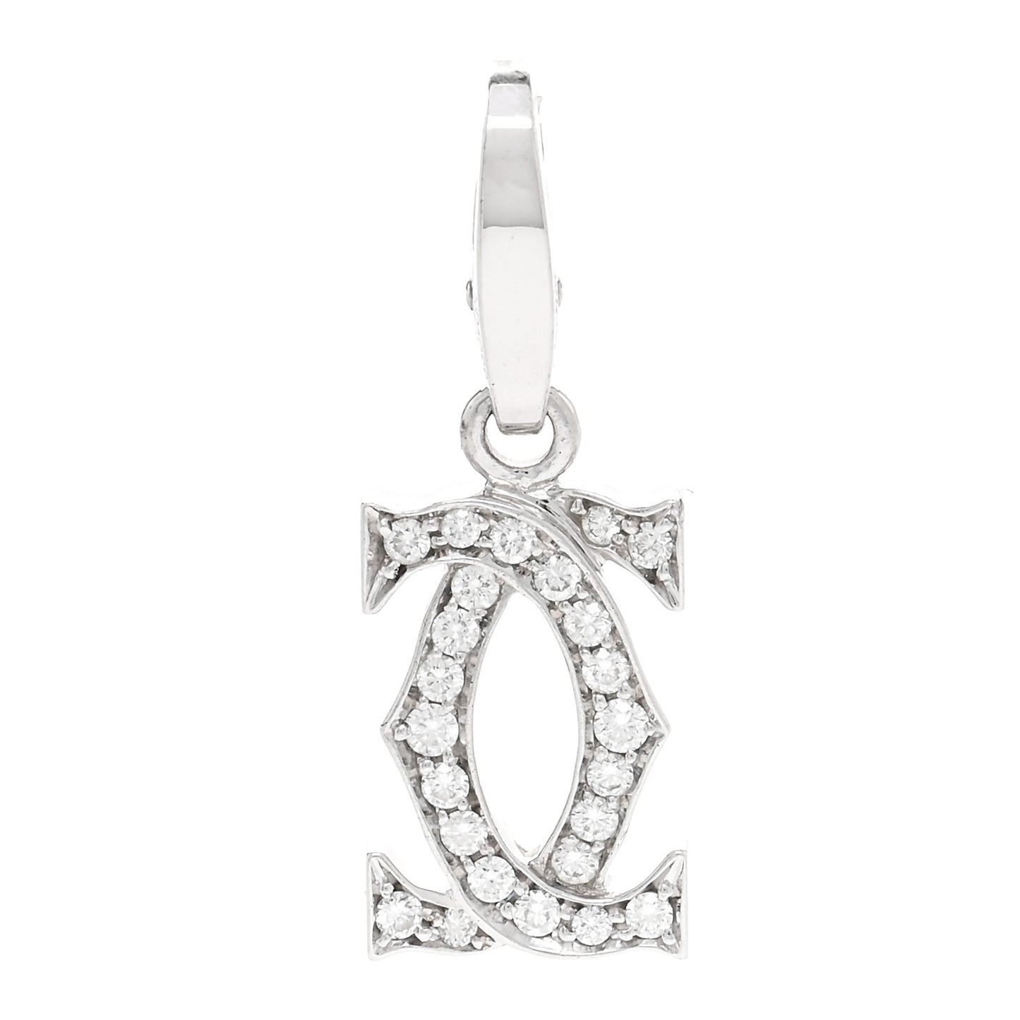 18K White Gold Diamond Logo Charm