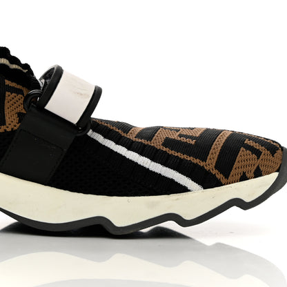 Fendi Stretch Yarn FF Stiff Band Rockoko Sneakers 37.5 Black White Tobacco 17 of 19