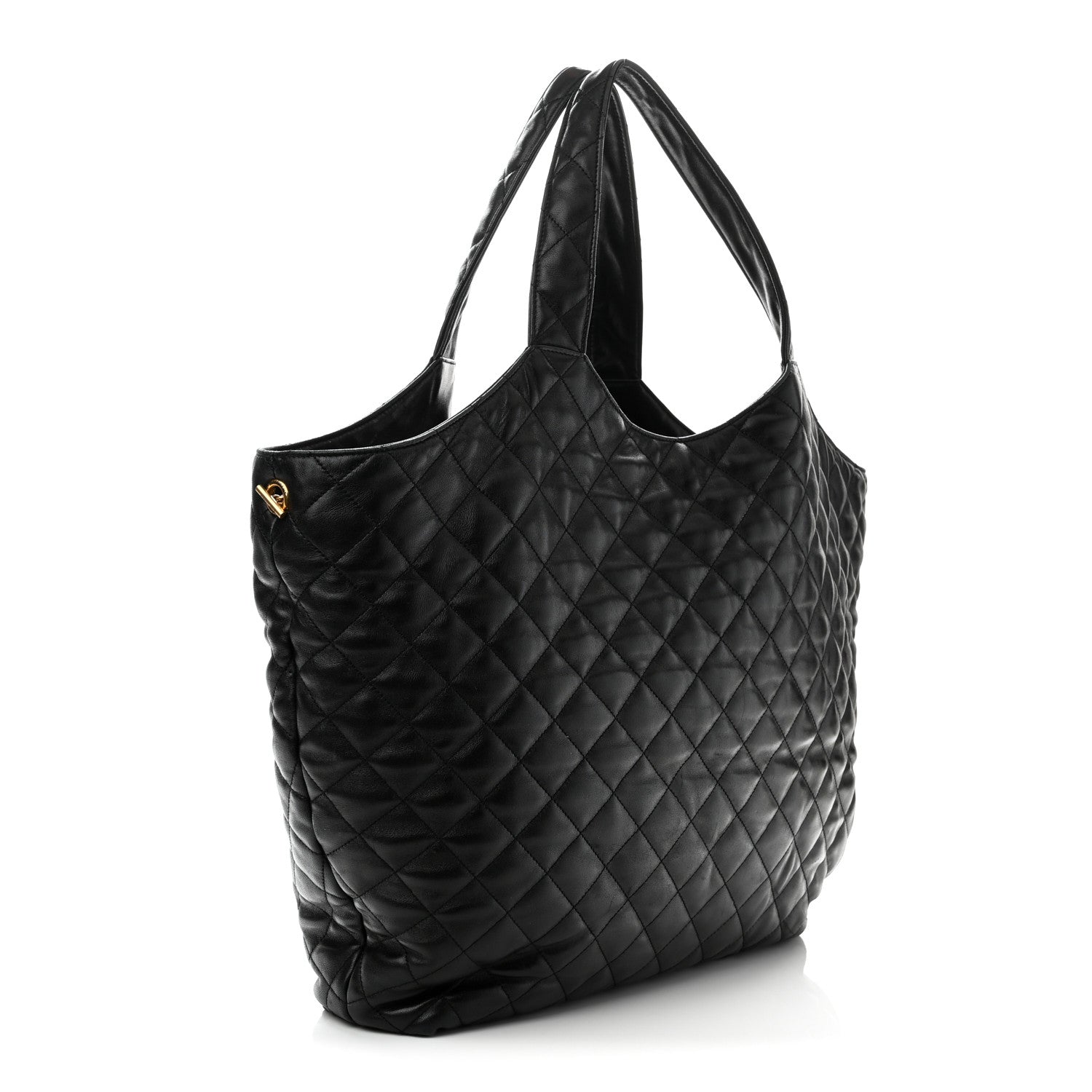 Saint Laurent Lambskin Quilted Maxi Icare Shopping Tote Black 3 of 10