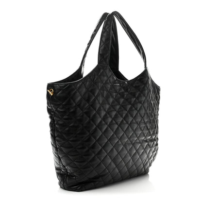 Saint Laurent Lambskin Quilted Maxi Icare Shopping Tote Black 3 of 10