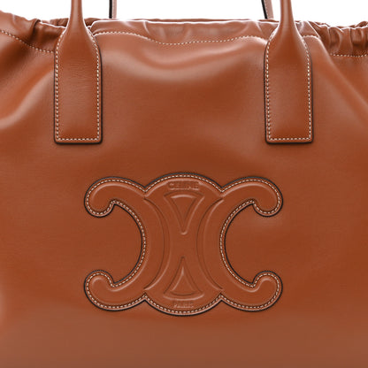 Celine Smooth Calfskin Cuir Triomphe Cabas Drawstring Tan 9 of 11