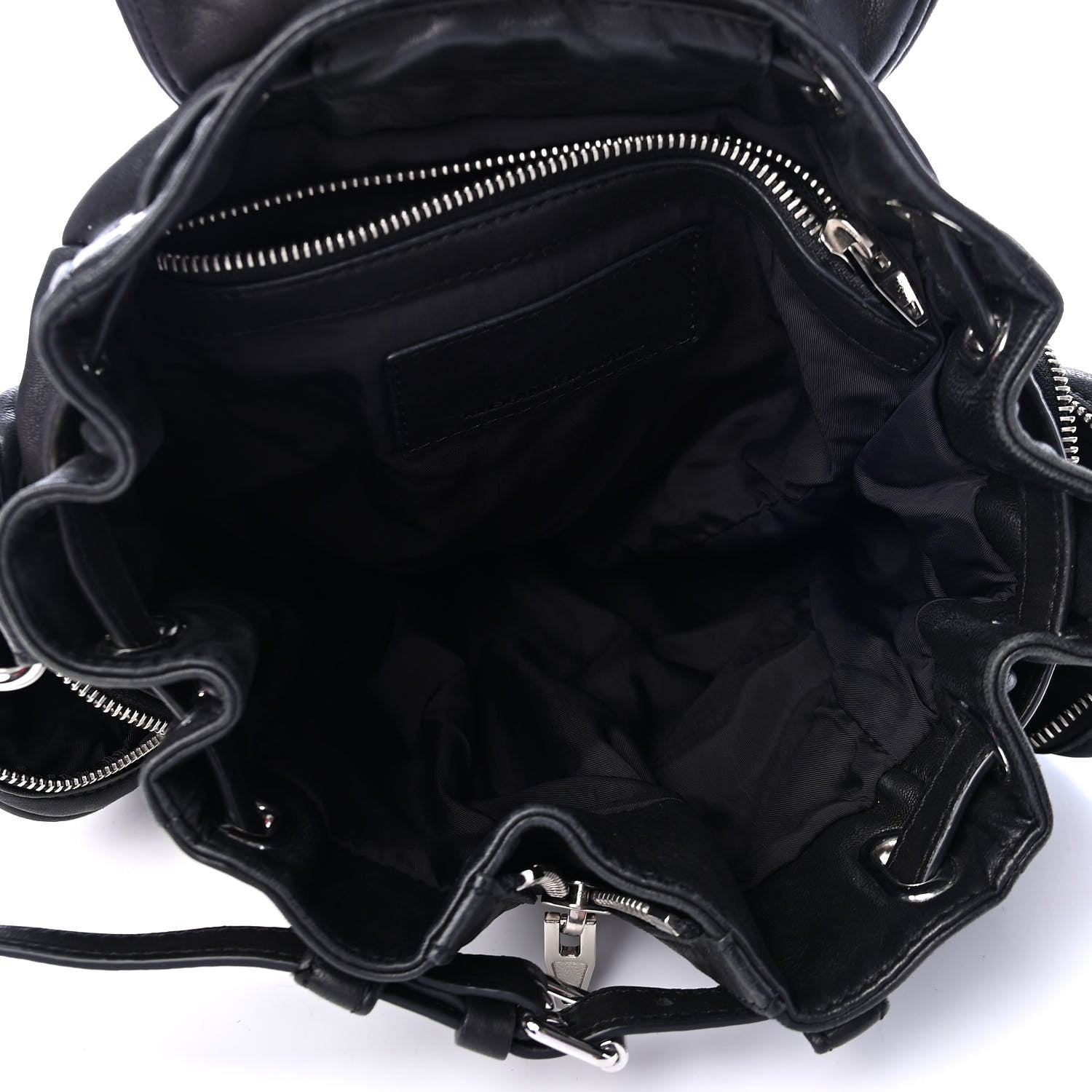 Alexander Wang Lambskin Marti Backpack Bag Washed Black Rhodium Hardware 2 of 4