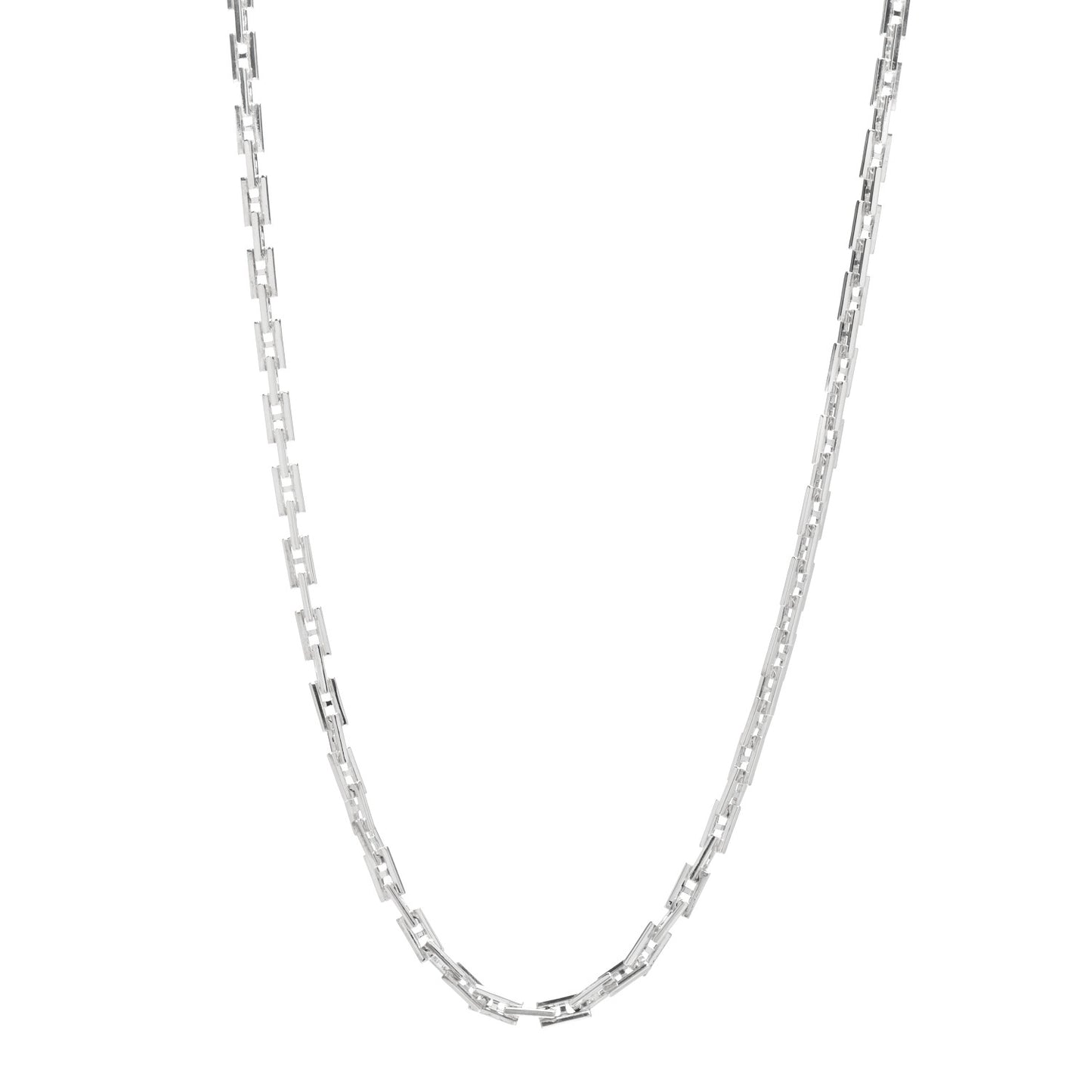 Sterling Silver H Logo Hercules Link Necklace