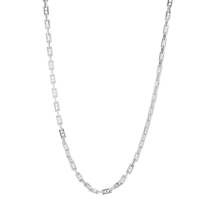 Hermes Sterling Silver H Logo Hercules Link Necklace 1 of 4