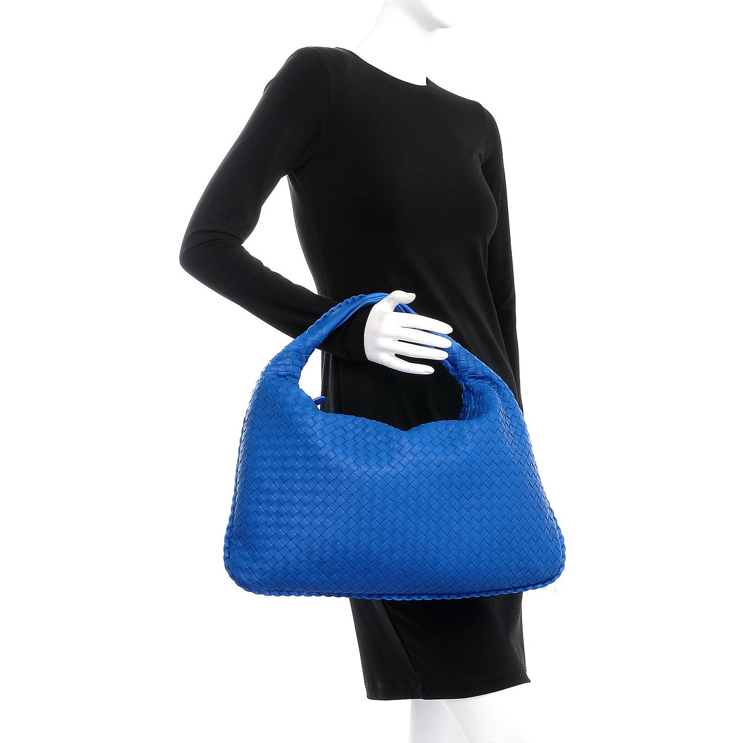 Bottega Veneta Nappa Intrecciato Large Veneta Hobo Signal Blue 2 of 8