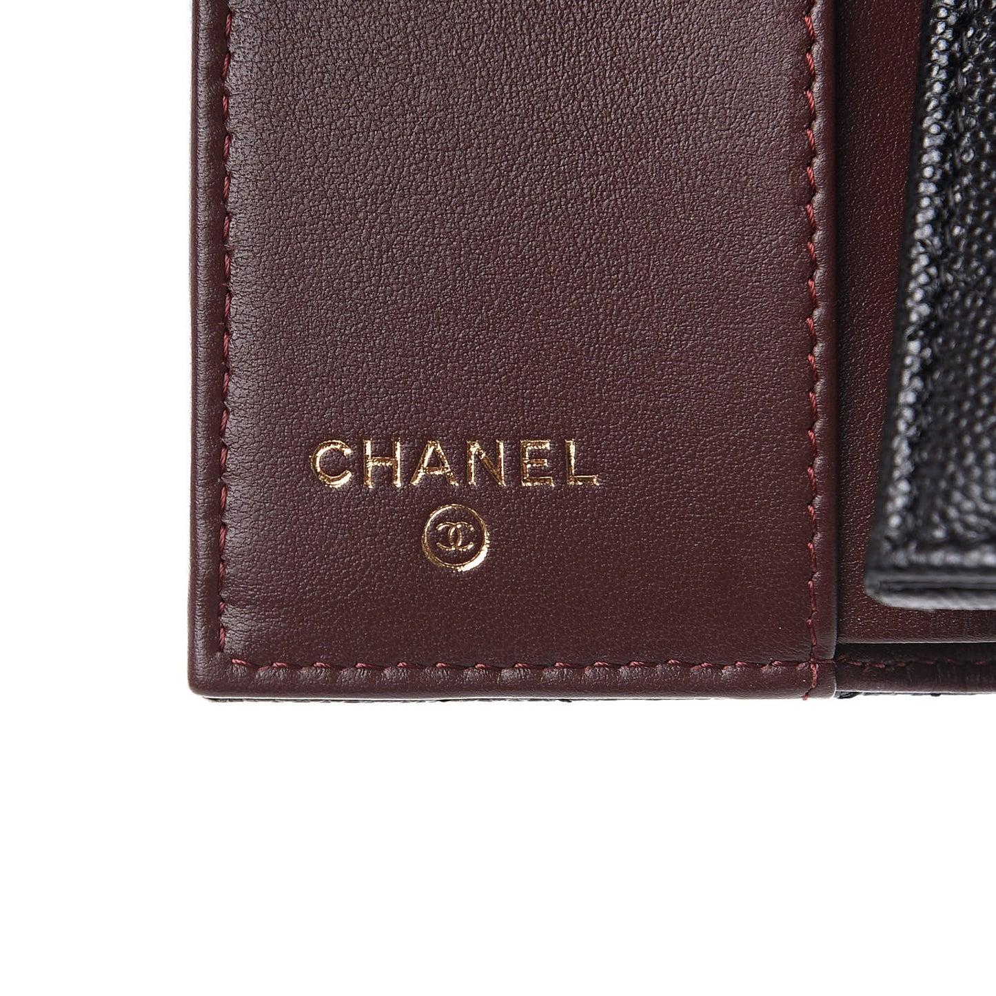 Caviar Quilted Compact Flap Wallet Black