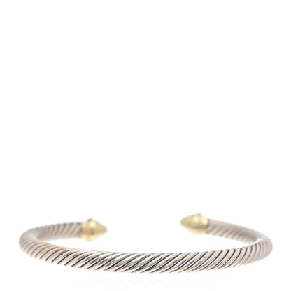 David Yurman Sterling Silver 14K Yellow Gold 5mm Cable Classics Bracelet 3 of 5