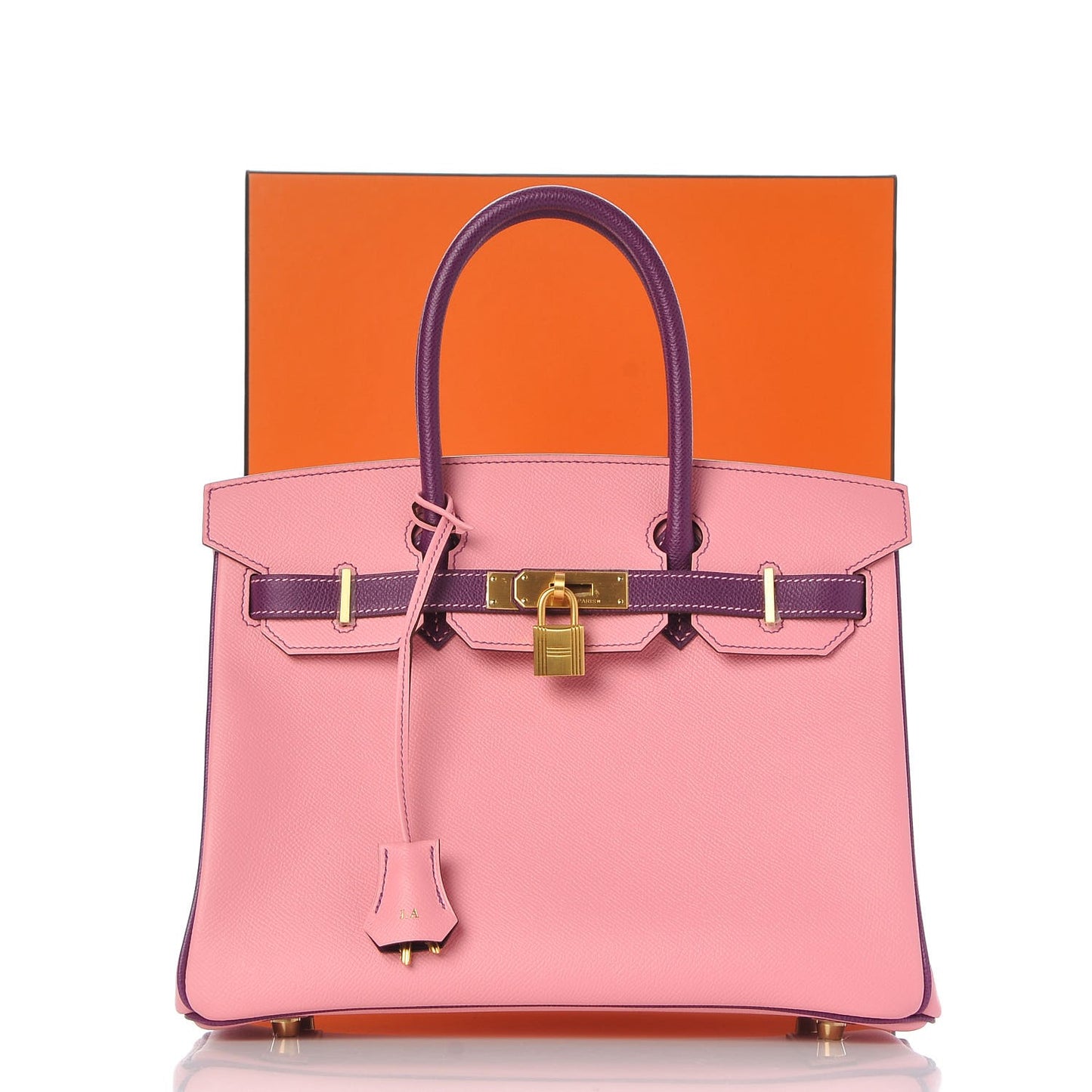 Epsom Horseshoe Bi Color Birkin 30 Rose Confetti Anemone