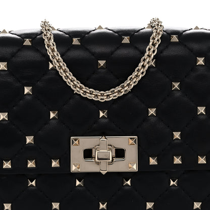 Valentino Garavani Lambskin Rockstud Spike Wallet on Chain Black 12 of 12