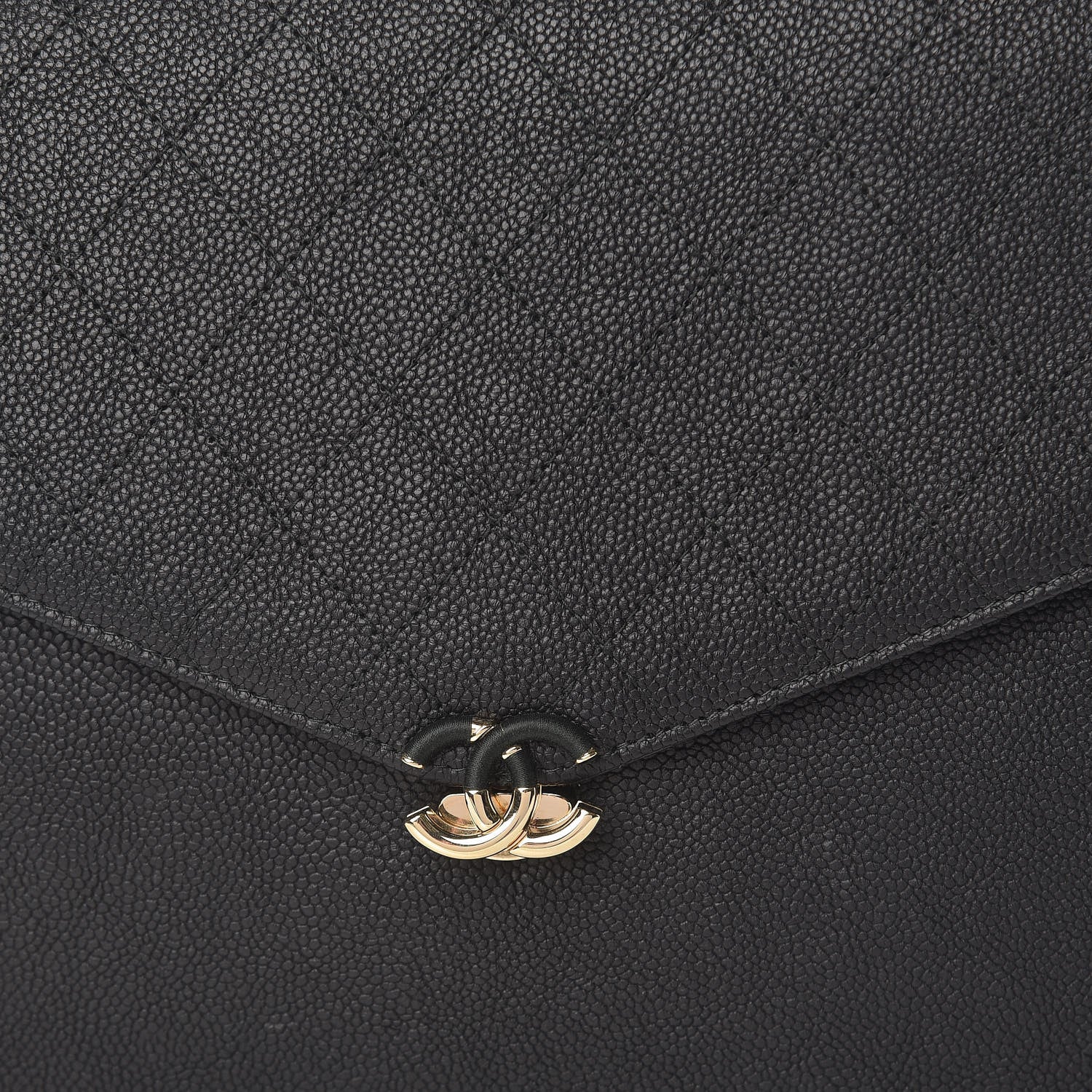 Chanel Caviar Quilted CC Box Flap Pouch Black 8 of 8