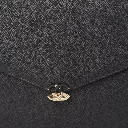Chanel Caviar Quilted CC Box Flap Pouch Black 8 of 8